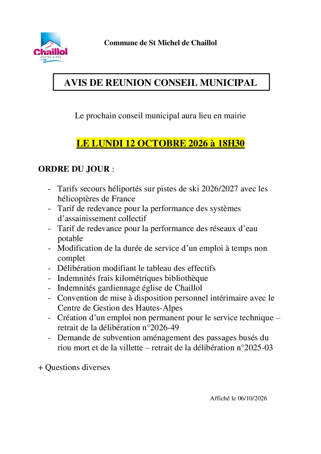 Alertes et infos AFFICHE.AVIS .CM .12102026 pdf - Alertes et infos